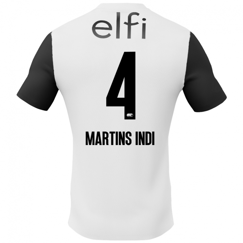 Kinder Bruno Martins Indi #4 Weiß Schwarz Auswärtstrikot Trikot 2024/25 T-Shirt