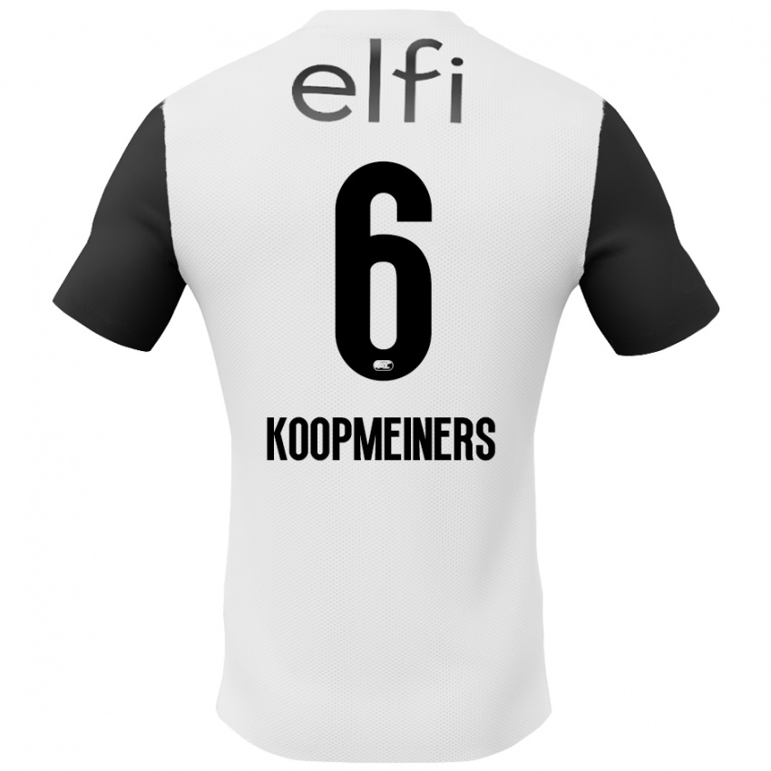 Kinder Peer Koopmeiners #6 Weiß Schwarz Auswärtstrikot Trikot 2024/25 T-Shirt