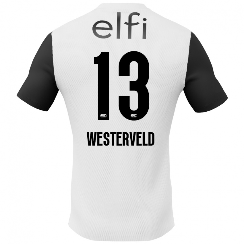 Kinder Sem Westerveld #13 Weiß Schwarz Auswärtstrikot Trikot 2024/25 T-Shirt