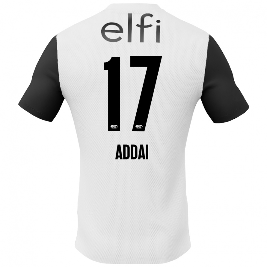 Kinder Jayden Addai #17 Weiß Schwarz Auswärtstrikot Trikot 2024/25 T-Shirt