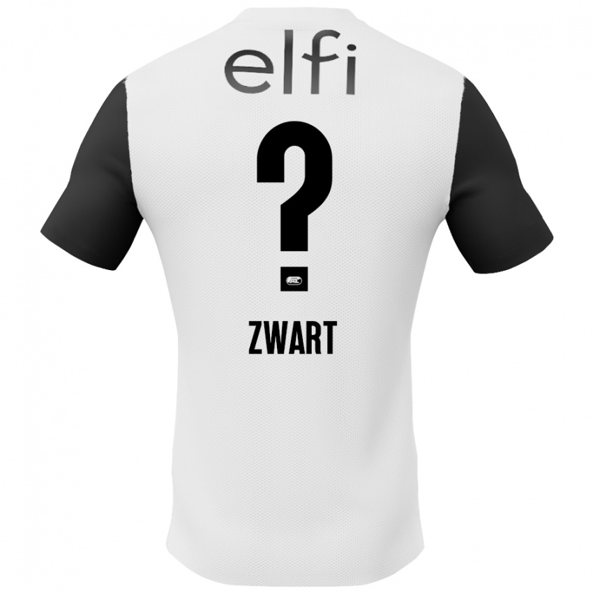 Kinder Jesper Zwart #0 Weiß Schwarz Auswärtstrikot Trikot 2024/25 T-Shirt