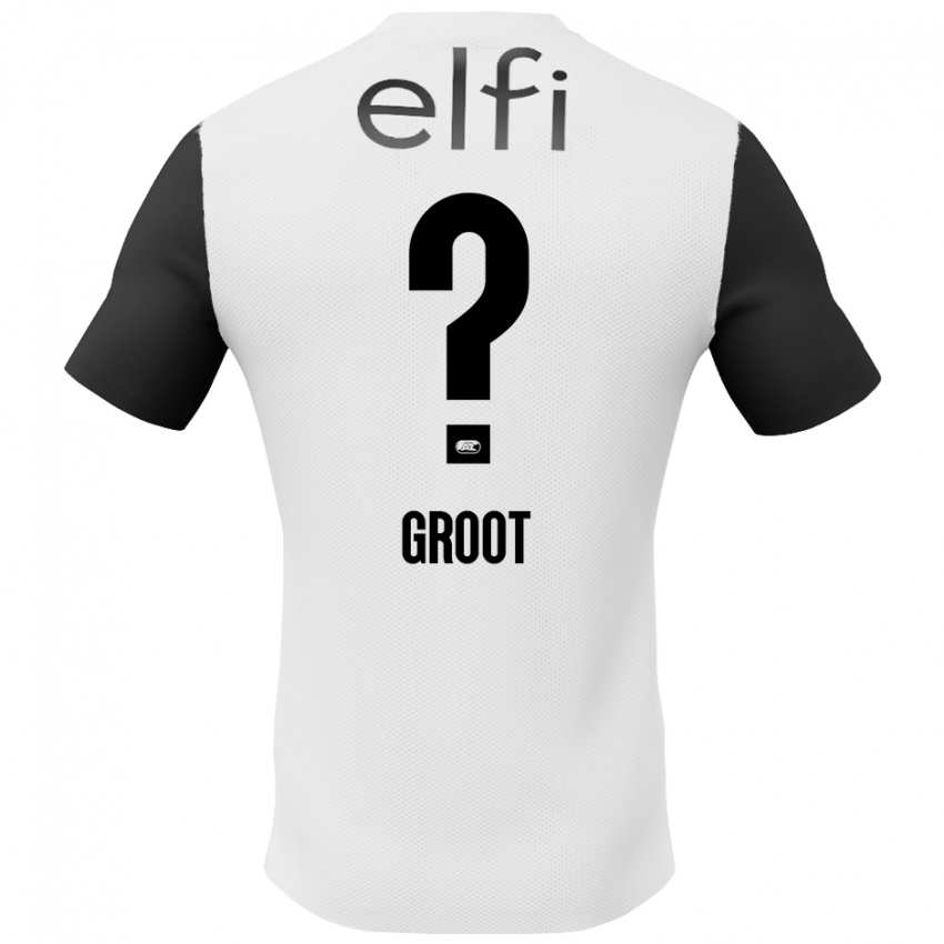 Kinder Gijs Groot #0 Weiß Schwarz Auswärtstrikot Trikot 2024/25 T-Shirt