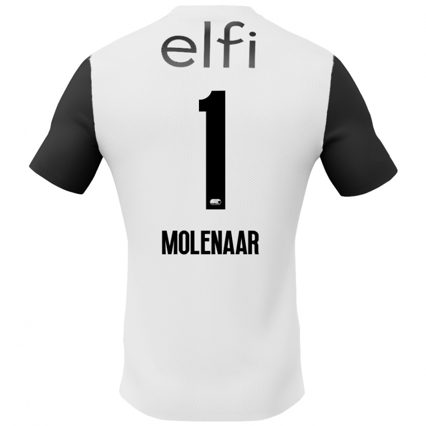 Kinder Finn Molenaar #1 Weiß Schwarz Auswärtstrikot Trikot 2024/25 T-Shirt