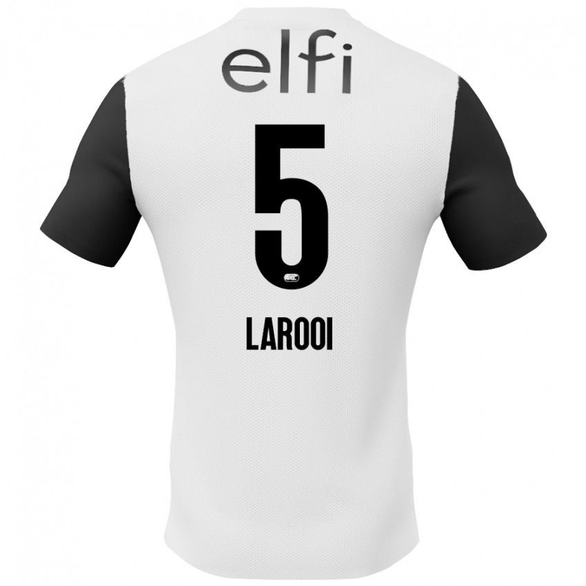 Kinder Finn Larooi #5 Weiß Schwarz Auswärtstrikot Trikot 2024/25 T-Shirt