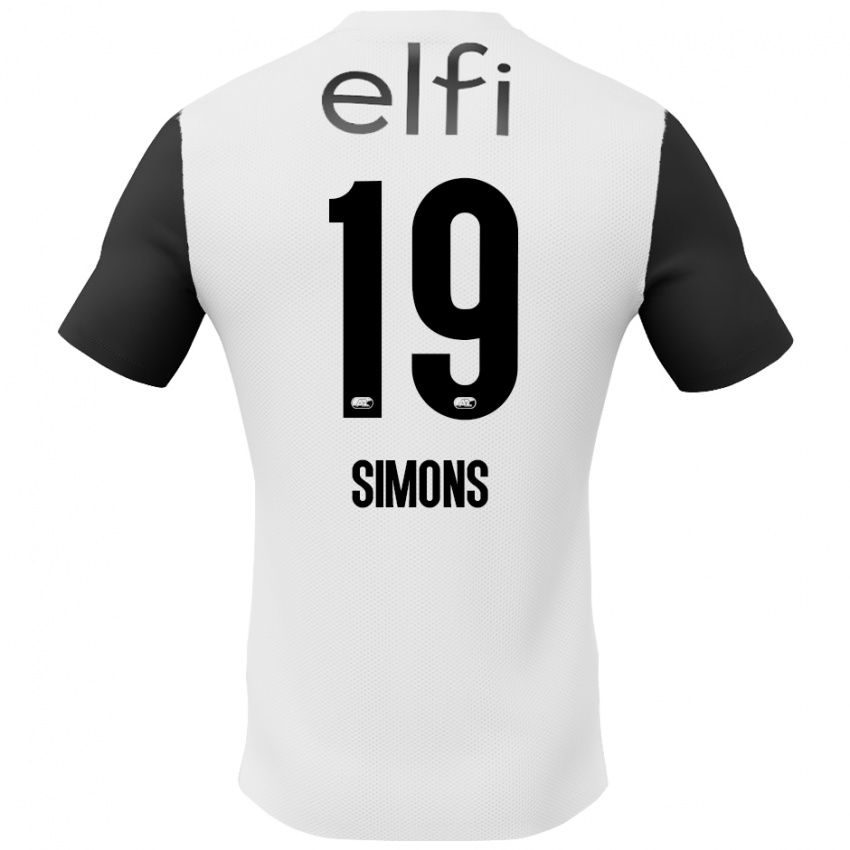 Kinder Saviola Simons #19 Weiß Schwarz Auswärtstrikot Trikot 2024/25 T-Shirt