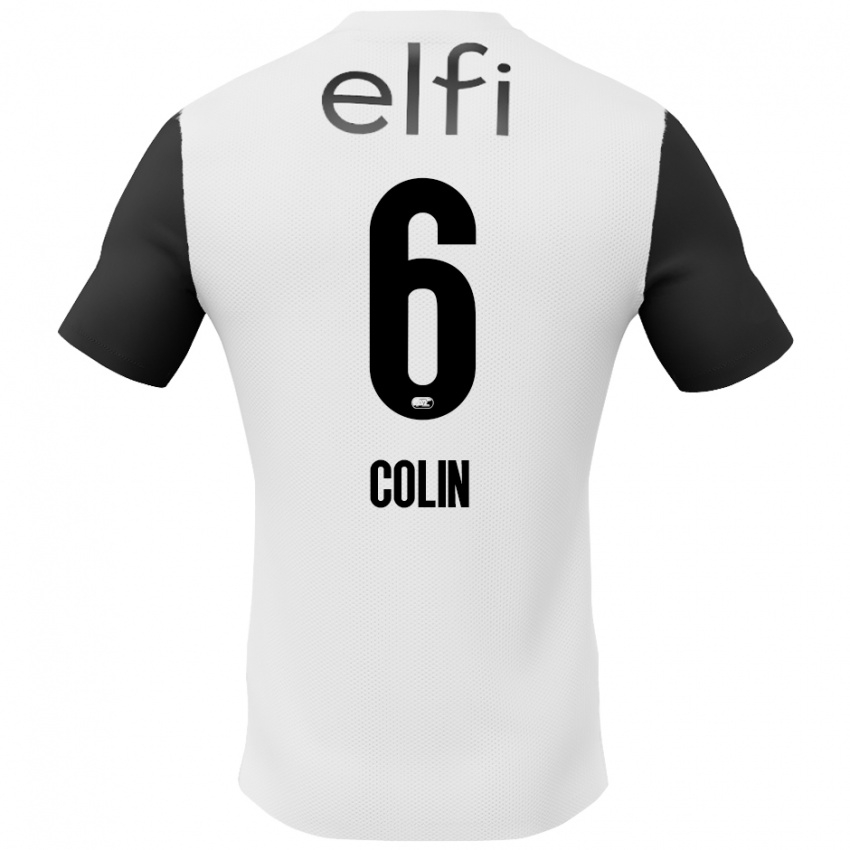 Kinder Isa Colin #6 Weiß Schwarz Auswärtstrikot Trikot 2024/25 T-Shirt