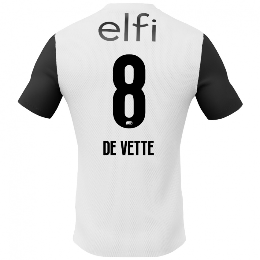 Kinder Manique De Vette #8 Weiß Schwarz Auswärtstrikot Trikot 2024/25 T-Shirt