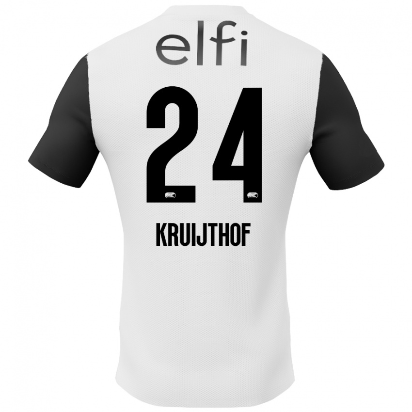 Kinder Annemiek Kruijthof #24 Weiß Schwarz Auswärtstrikot Trikot 2024/25 T-Shirt