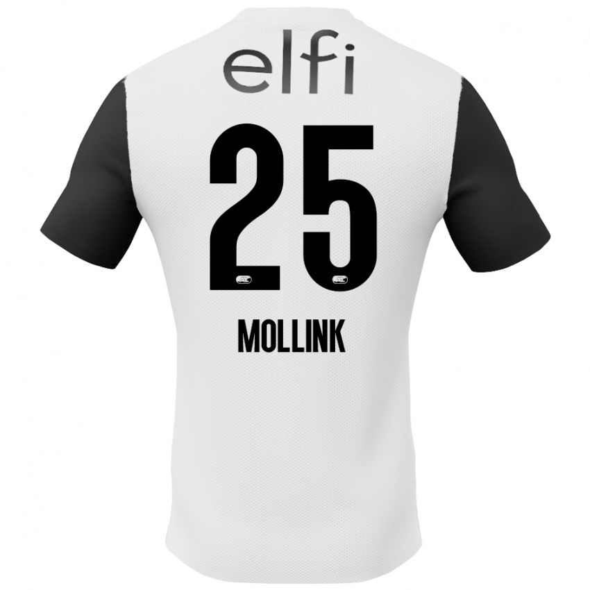 Kinder Yaël Mollink #25 Weiß Schwarz Auswärtstrikot Trikot 2024/25 T-Shirt