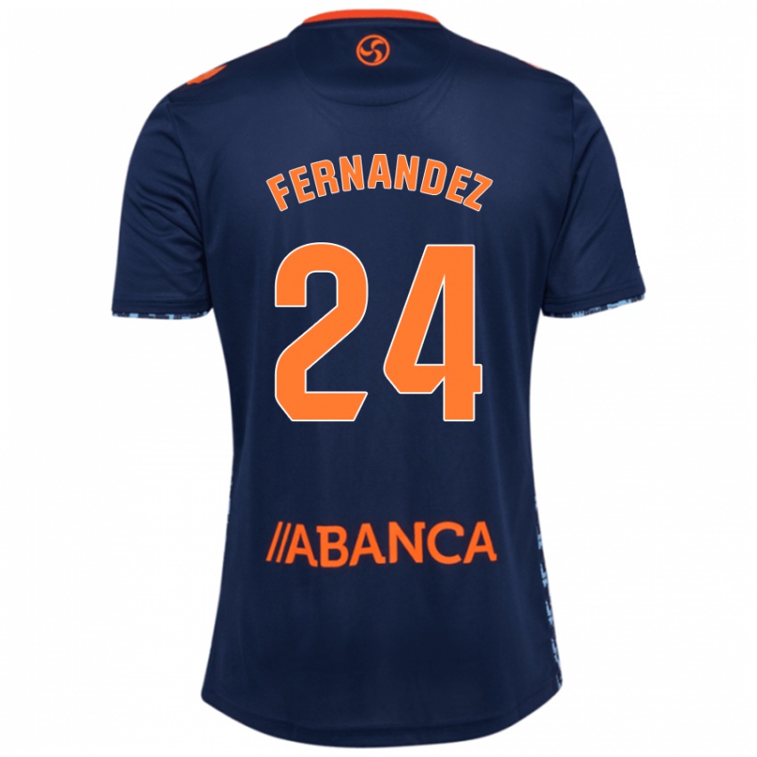 Kinder César Fernández #24 Marineblau Auswärtstrikot Trikot 2024/25 T-Shirt