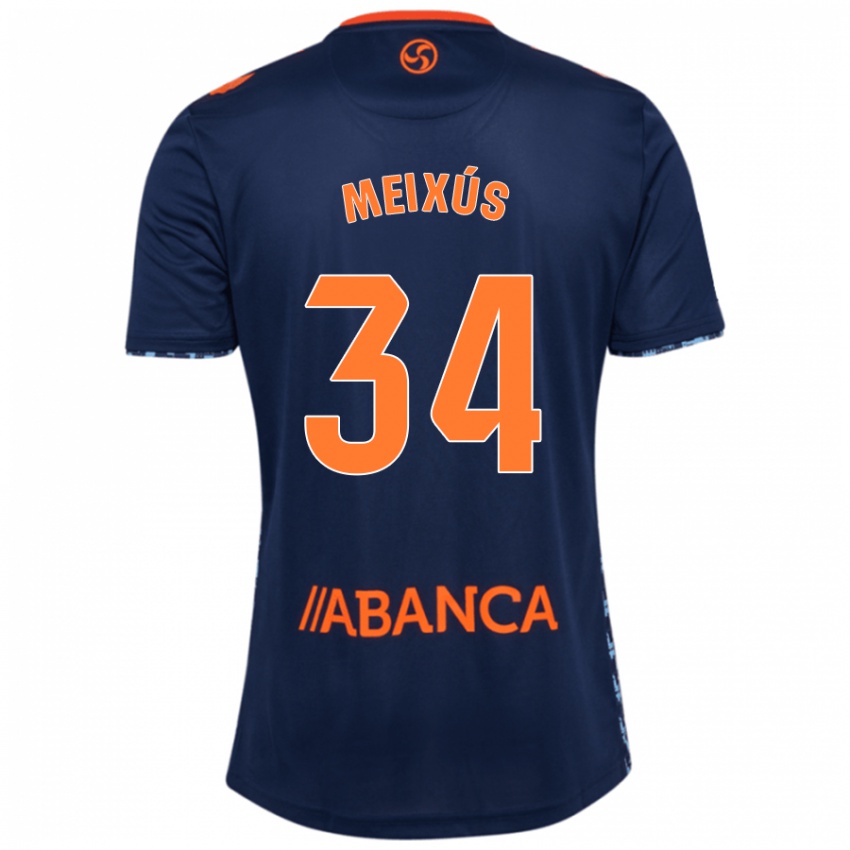 Kinder Pablo Meixús #34 Marineblau Auswärtstrikot Trikot 2024/25 T-Shirt