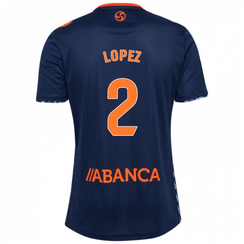 Kinder Iván López #2 Marineblau Auswärtstrikot Trikot 2024/25 T-Shirt