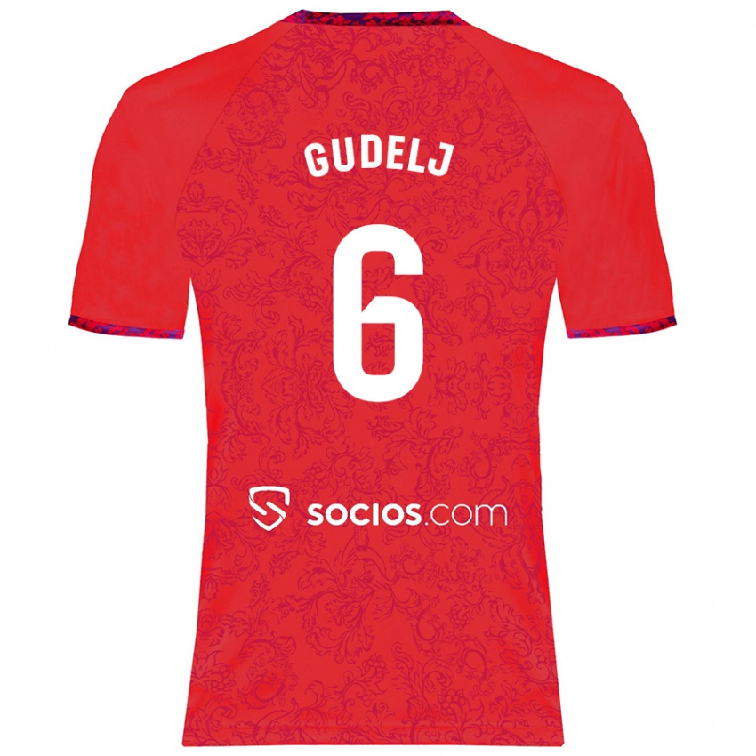 Kinder Nemanja Gudelj #6 Rot Auswärtstrikot Trikot 2024/25 T-Shirt