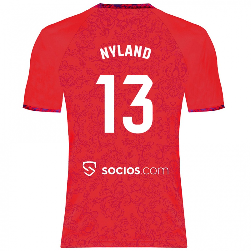 Kinder Ørjan Nyland #13 Rot Auswärtstrikot Trikot 2024/25 T-Shirt