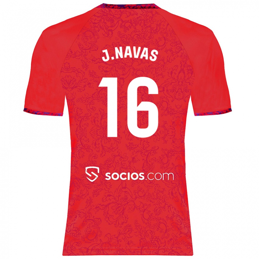 Kinder Jesús Navas #16 Rot Auswärtstrikot Trikot 2024/25 T-Shirt