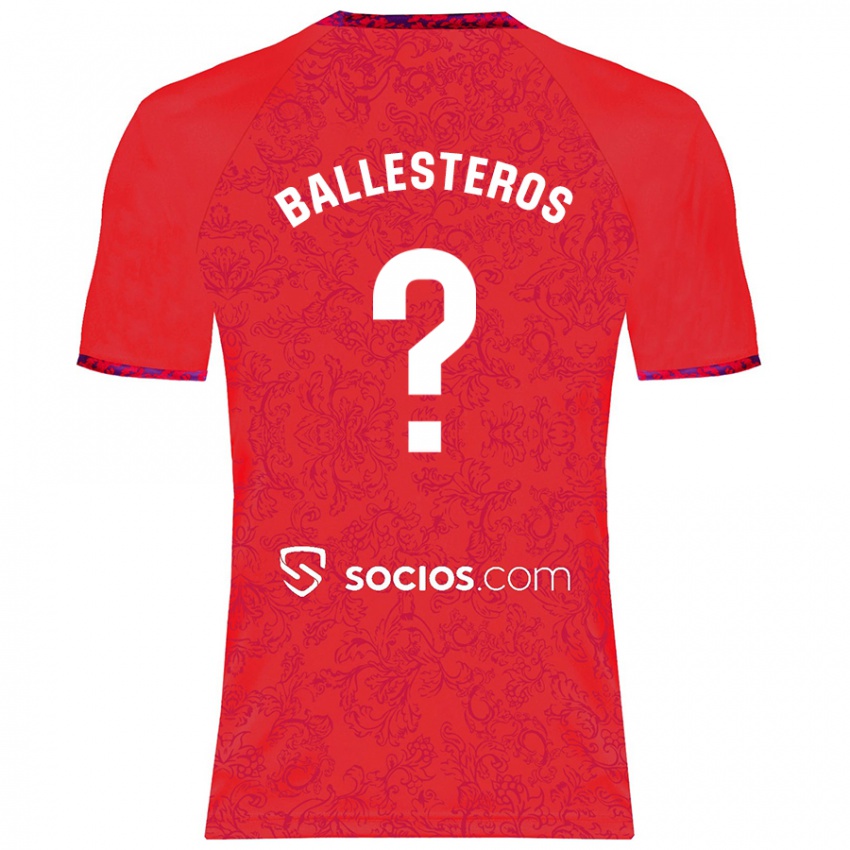 Kinder Gonzalo Ballesteros #0 Rot Auswärtstrikot Trikot 2024/25 T-Shirt