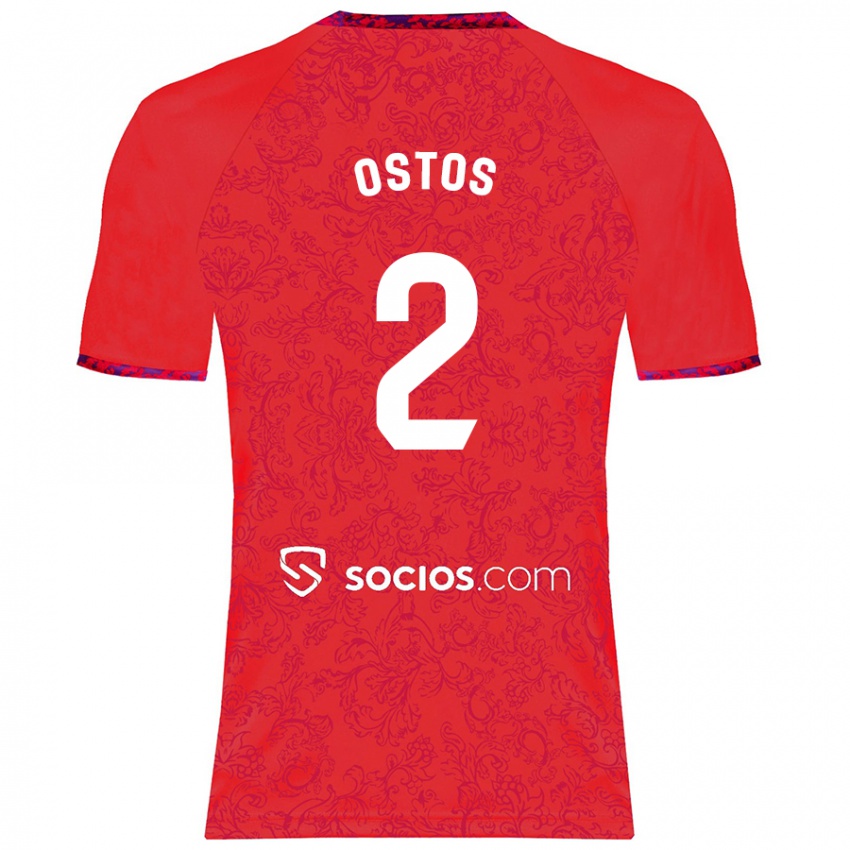 Kinder Fran Ostos #2 Rot Auswärtstrikot Trikot 2024/25 T-Shirt