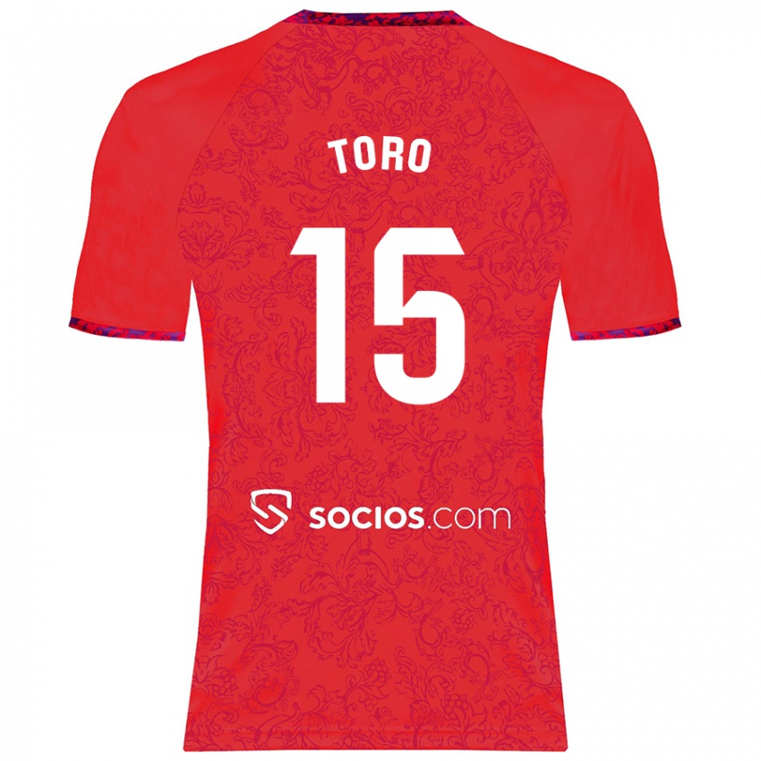 Kinder Juanan Toro #15 Rot Auswärtstrikot Trikot 2024/25 T-Shirt