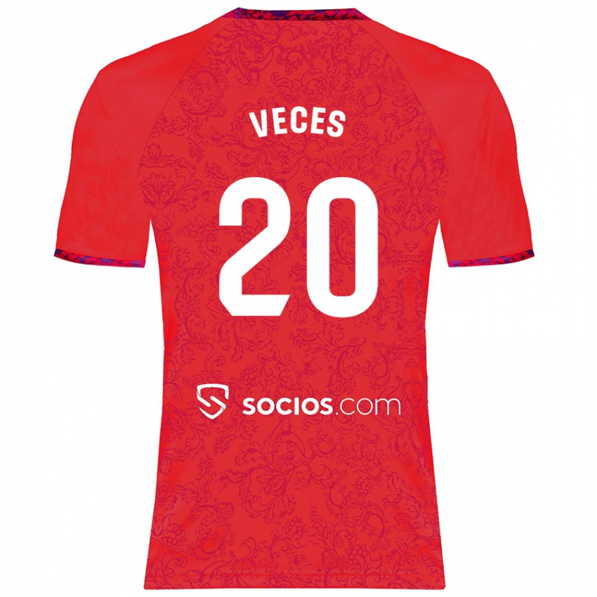 Kinder Sergio Veces #20 Rot Auswärtstrikot Trikot 2024/25 T-Shirt