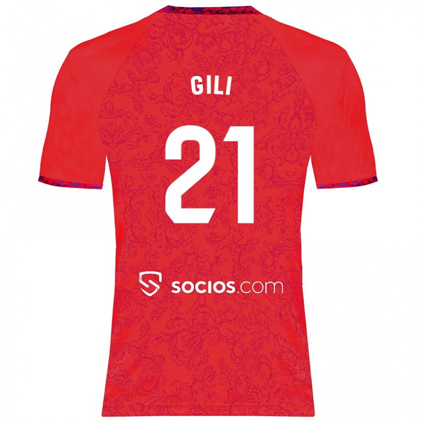 Kinder Gemma Gili #21 Rot Auswärtstrikot Trikot 2024/25 T-Shirt