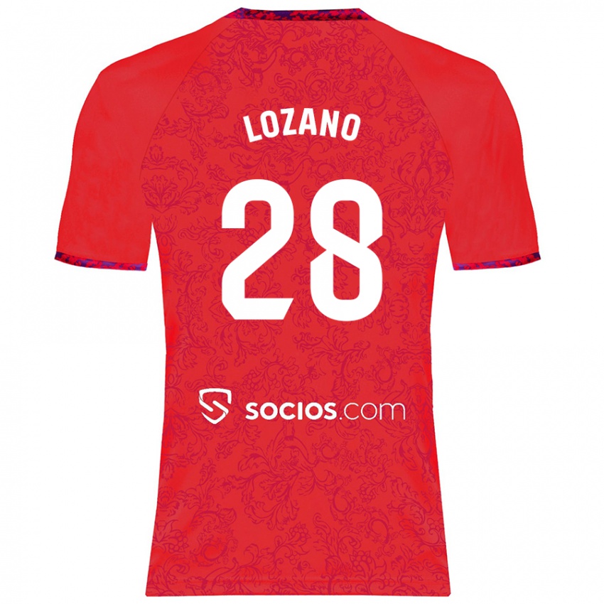 Kinder Elena Lozano #28 Rot Auswärtstrikot Trikot 2024/25 T-Shirt