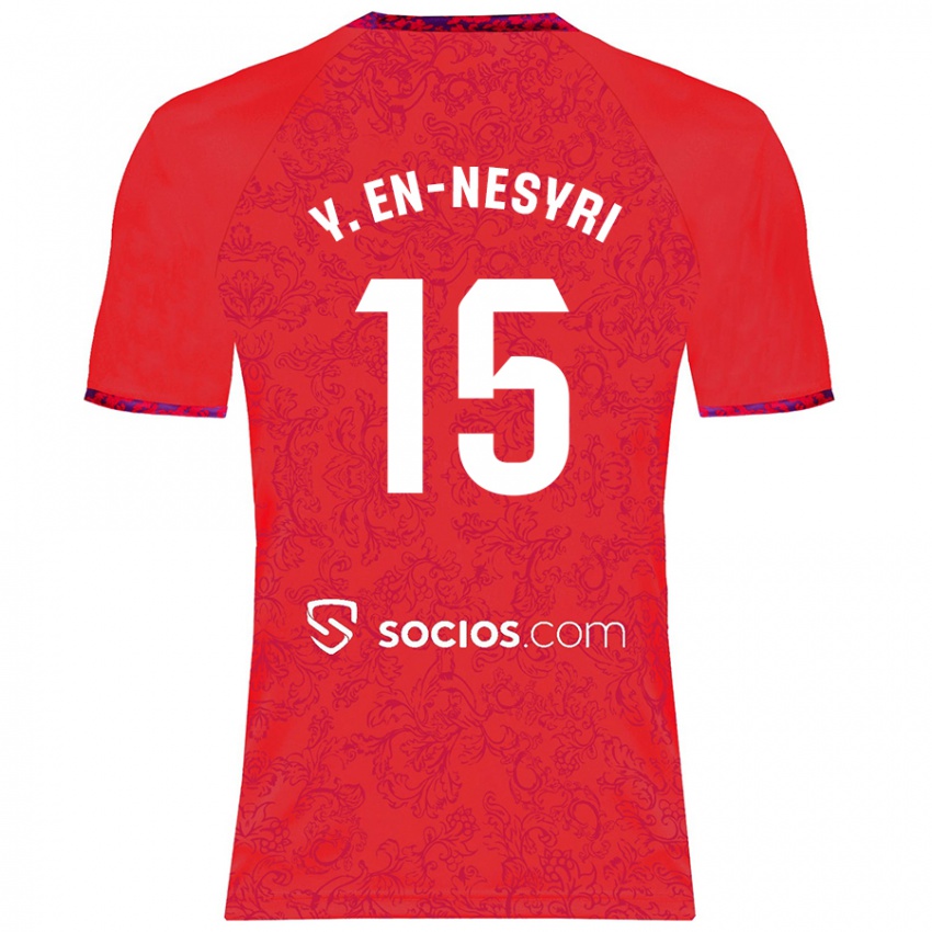 Kinder Youssef En-Nesyri #15 Rot Auswärtstrikot Trikot 2024/25 T-Shirt