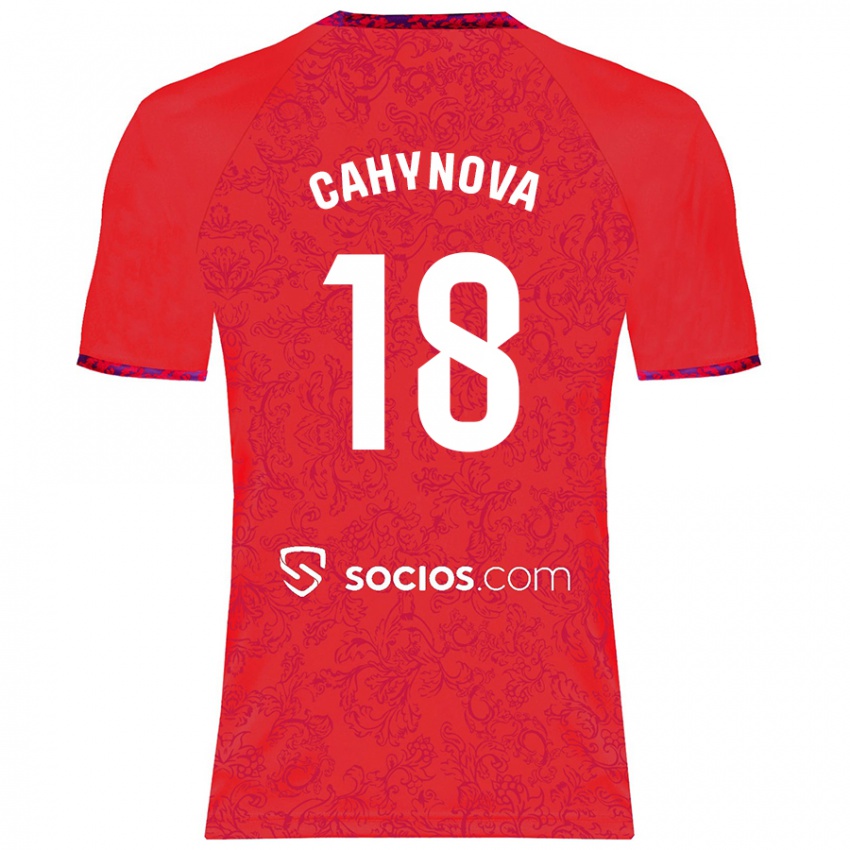 Kinder Klara Cahynova #18 Rot Auswärtstrikot Trikot 2024/25 T-Shirt