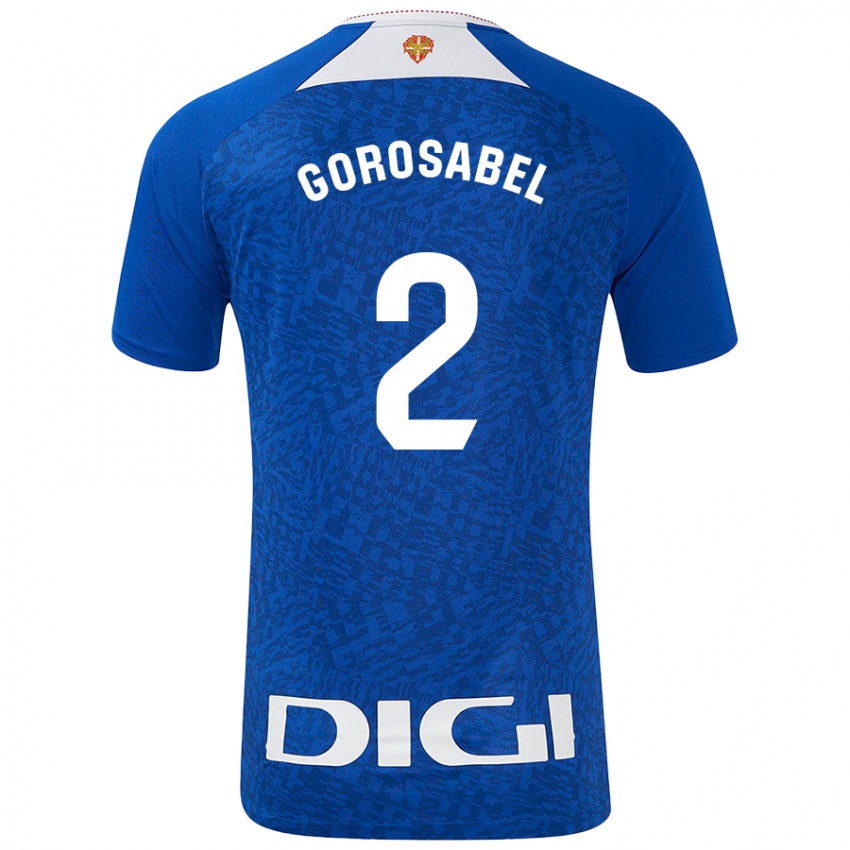 Kinder Andoni Gorosabel #2 Königsblau Auswärtstrikot Trikot 2024/25 T-Shirt