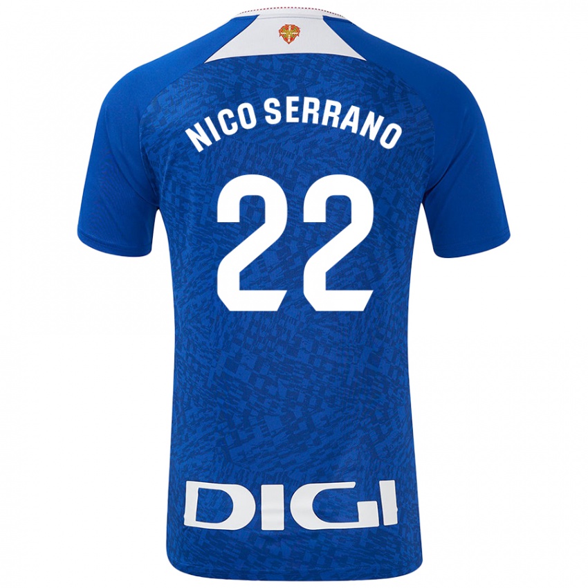 Kinder Nico Serrano #22 Königsblau Auswärtstrikot Trikot 2024/25 T-Shirt