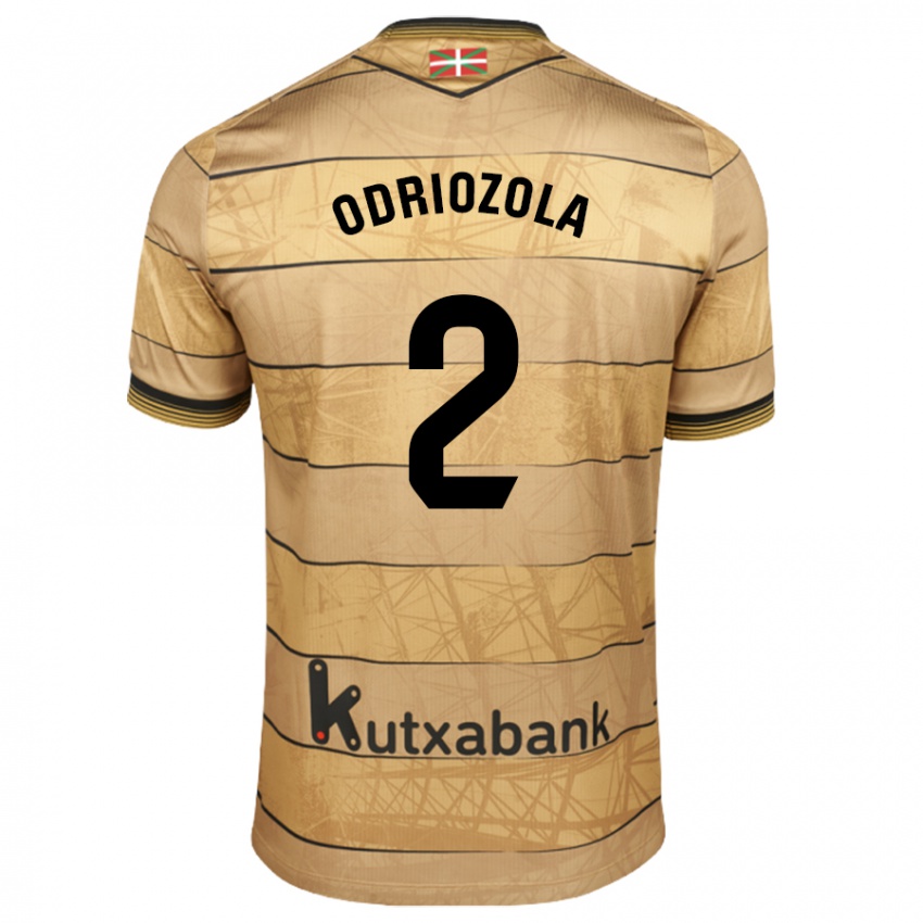 Kinder Alvaro Odriozola #2 Braun Auswärtstrikot Trikot 2024/25 T-Shirt