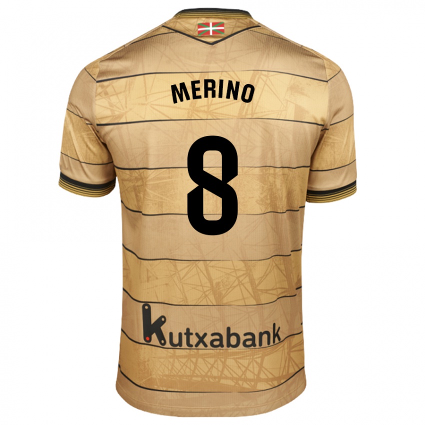 Kinder Mikel Merino #8 Braun Auswärtstrikot Trikot 2024/25 T-Shirt