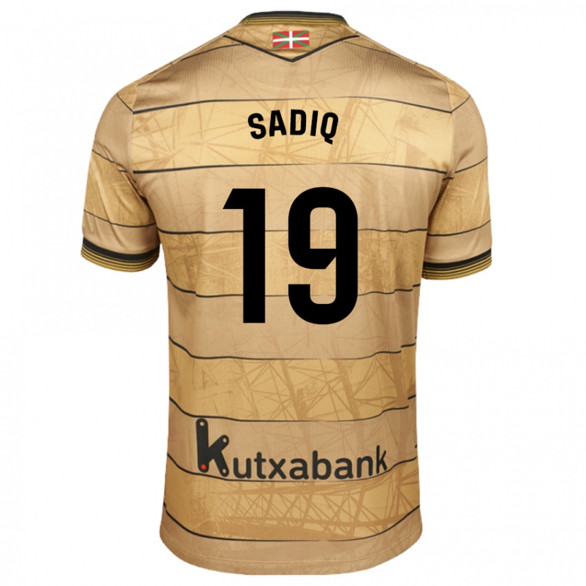 Kinder Umar Sadiq #19 Braun Auswärtstrikot Trikot 2024/25 T-Shirt