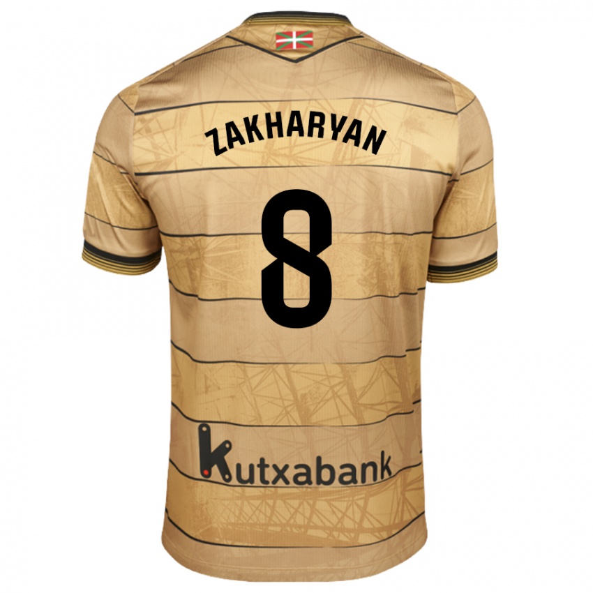 Kinder Arsen Zakharyan #8 Braun Auswärtstrikot Trikot 2024/25 T-Shirt