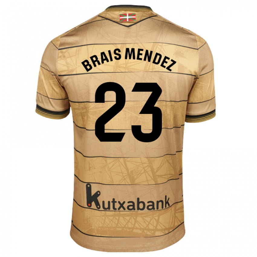 Kinder Brais Méndez #23 Braun Auswärtstrikot Trikot 2024/25 T-Shirt