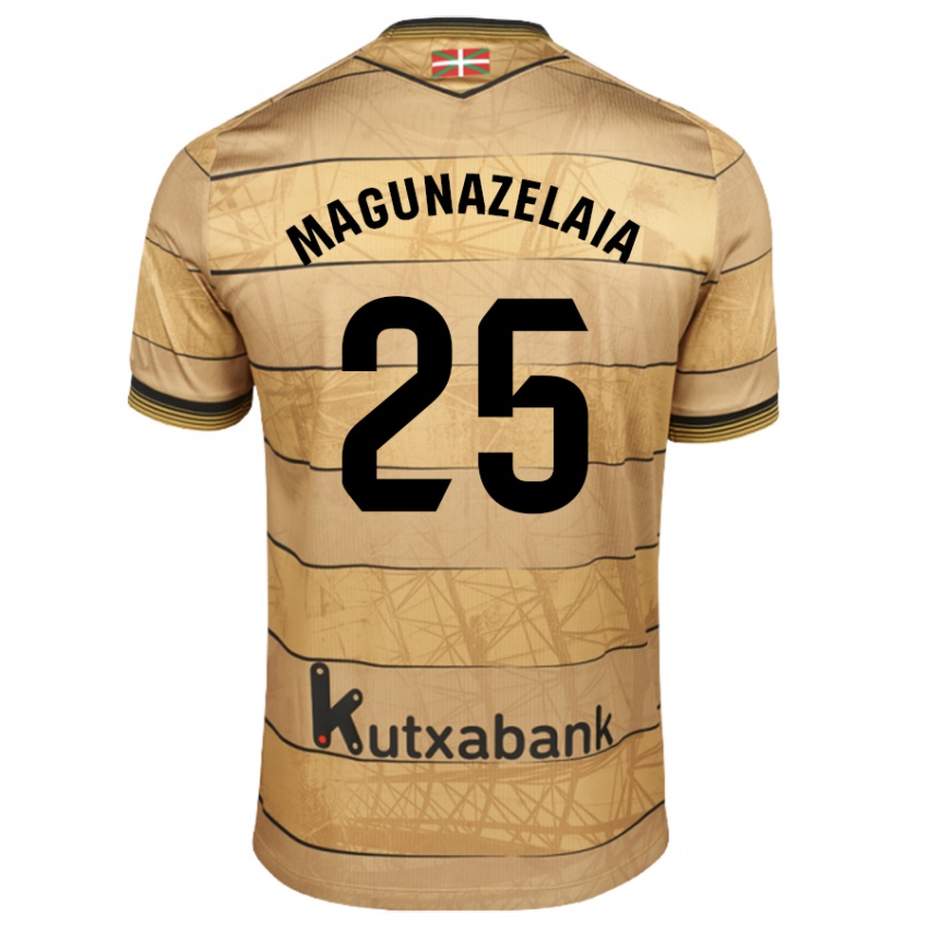 Kinder Jon Magunazelaia #25 Braun Auswärtstrikot Trikot 2024/25 T-Shirt