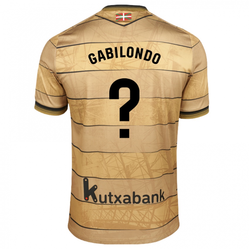 Kinder Iker Gabilondo #0 Braun Auswärtstrikot Trikot 2024/25 T-Shirt