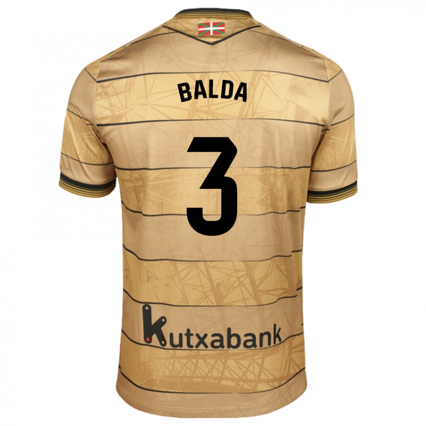 Kinder Jon Balda #3 Braun Auswärtstrikot Trikot 2024/25 T-Shirt