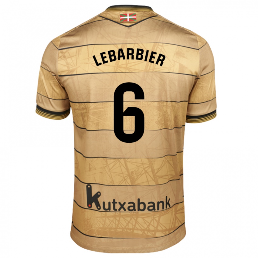 Kinder Alex Lebarbier #6 Braun Auswärtstrikot Trikot 2024/25 T-Shirt