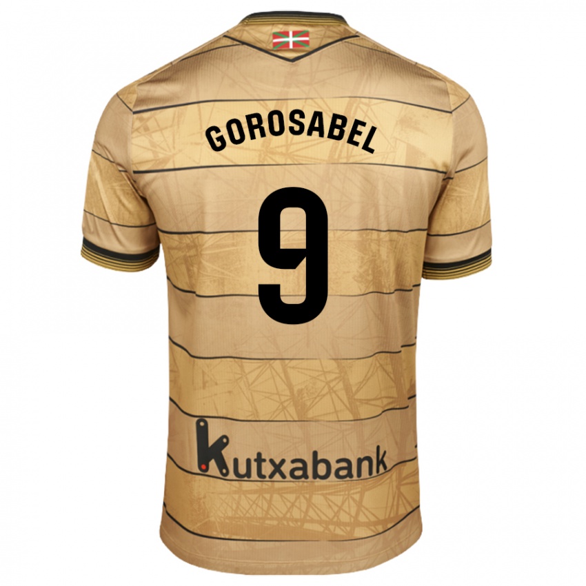 Kinder Jakes Gorosabel #9 Braun Auswärtstrikot Trikot 2024/25 T-Shirt