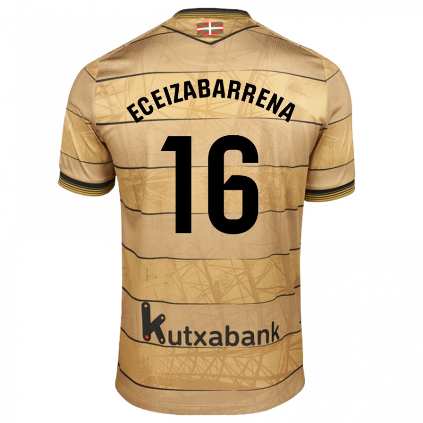 Kinder Jon Eceizabarrena #16 Braun Auswärtstrikot Trikot 2024/25 T-Shirt