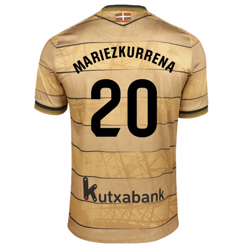 Kinder Arkaitz Mariezkurrena #20 Braun Auswärtstrikot Trikot 2024/25 T-Shirt