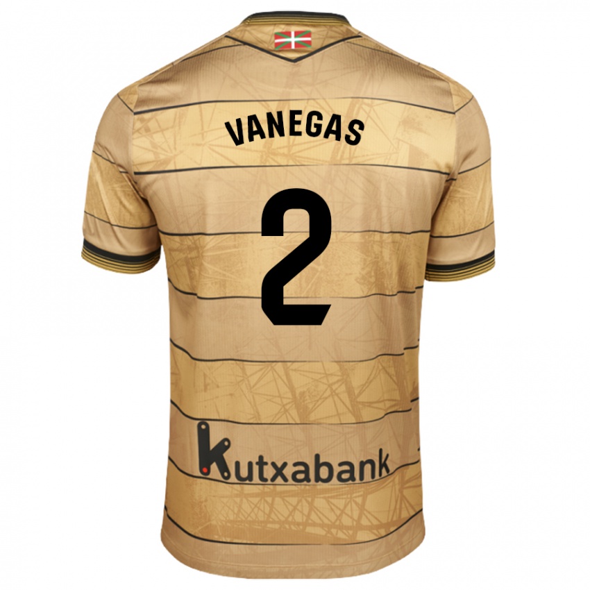 Kinder Manuela Vanegas Cataño #2 Braun Auswärtstrikot Trikot 2024/25 T-Shirt