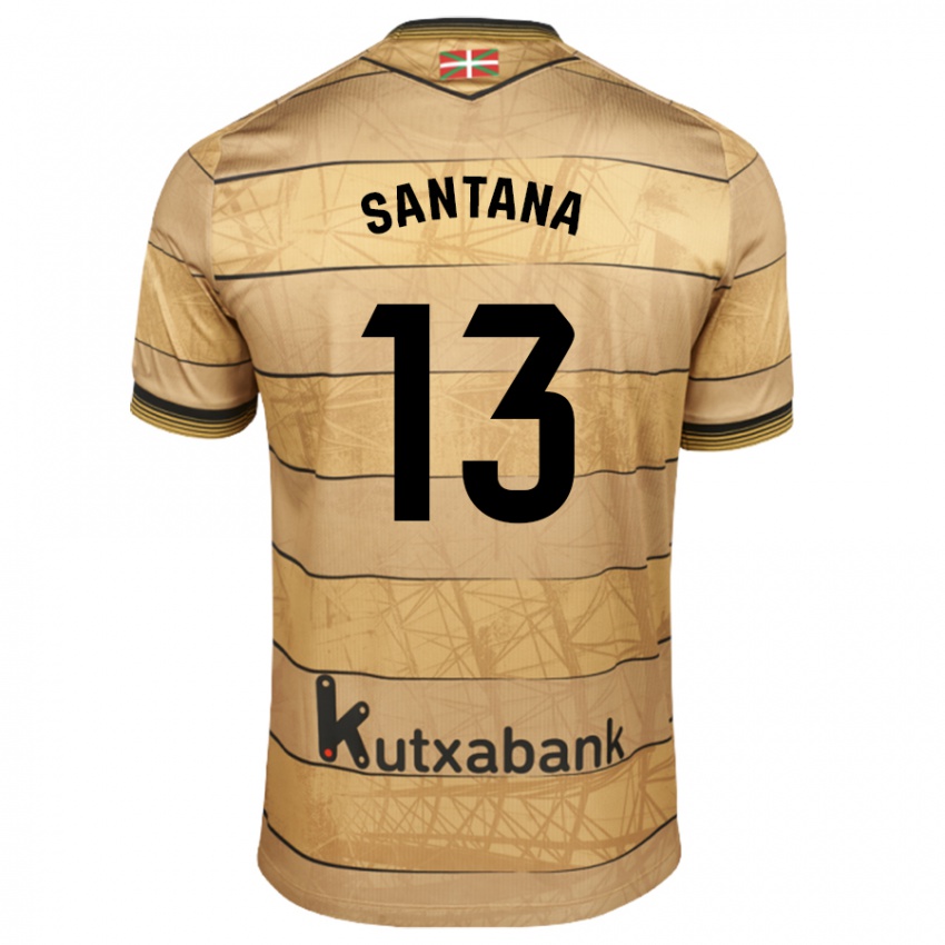 Kinder Olatz Santana #13 Braun Auswärtstrikot Trikot 2024/25 T-Shirt