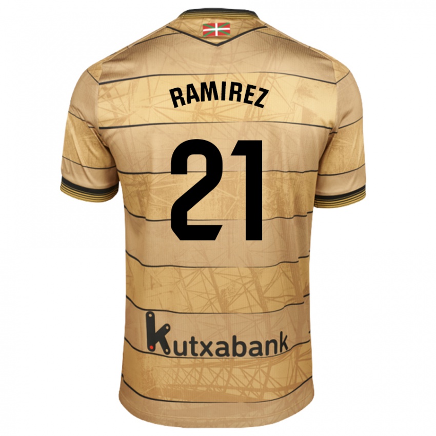 Kinder Emma Ramírez #21 Braun Auswärtstrikot Trikot 2024/25 T-Shirt