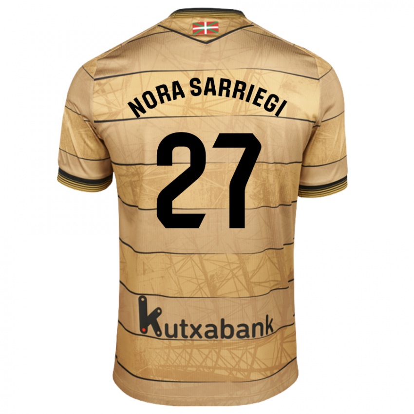 Kinder Nora Sarriegi Galdos #27 Braun Auswärtstrikot Trikot 2024/25 T-Shirt