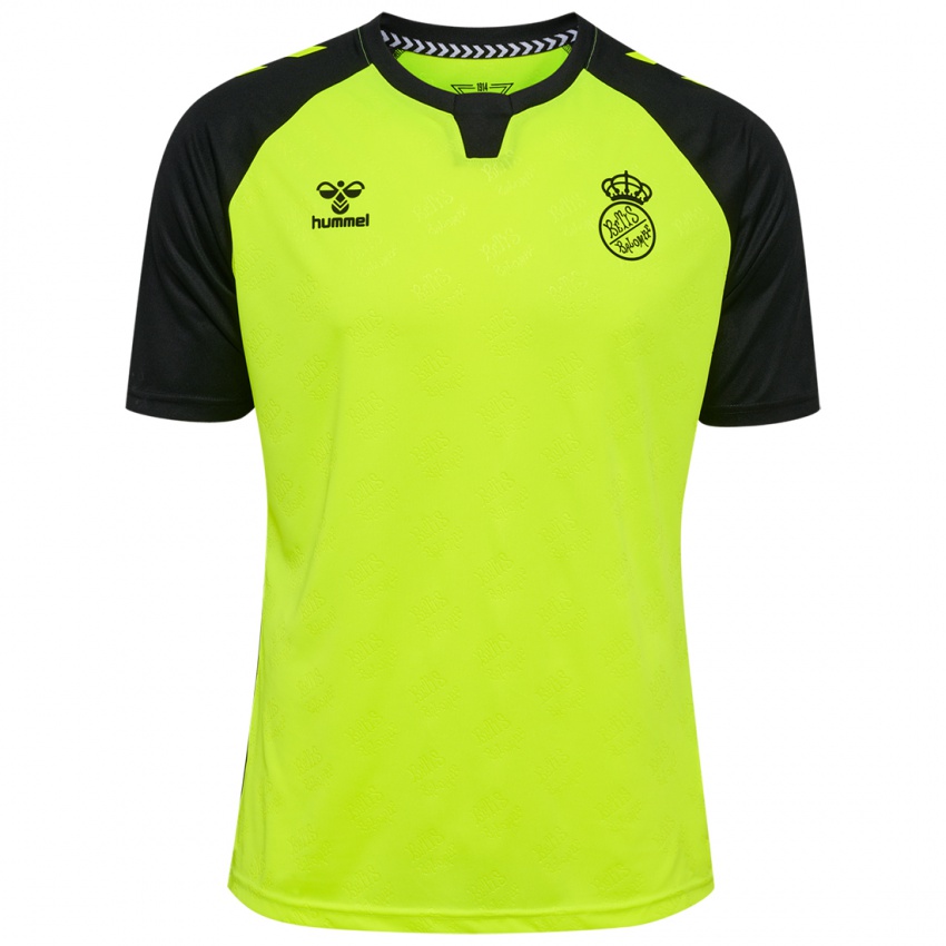 Kinder Pablo Fornals #18 Fluoreszierendes Gelb Schwarz Auswärtstrikot Trikot 2024/25 T-Shirt