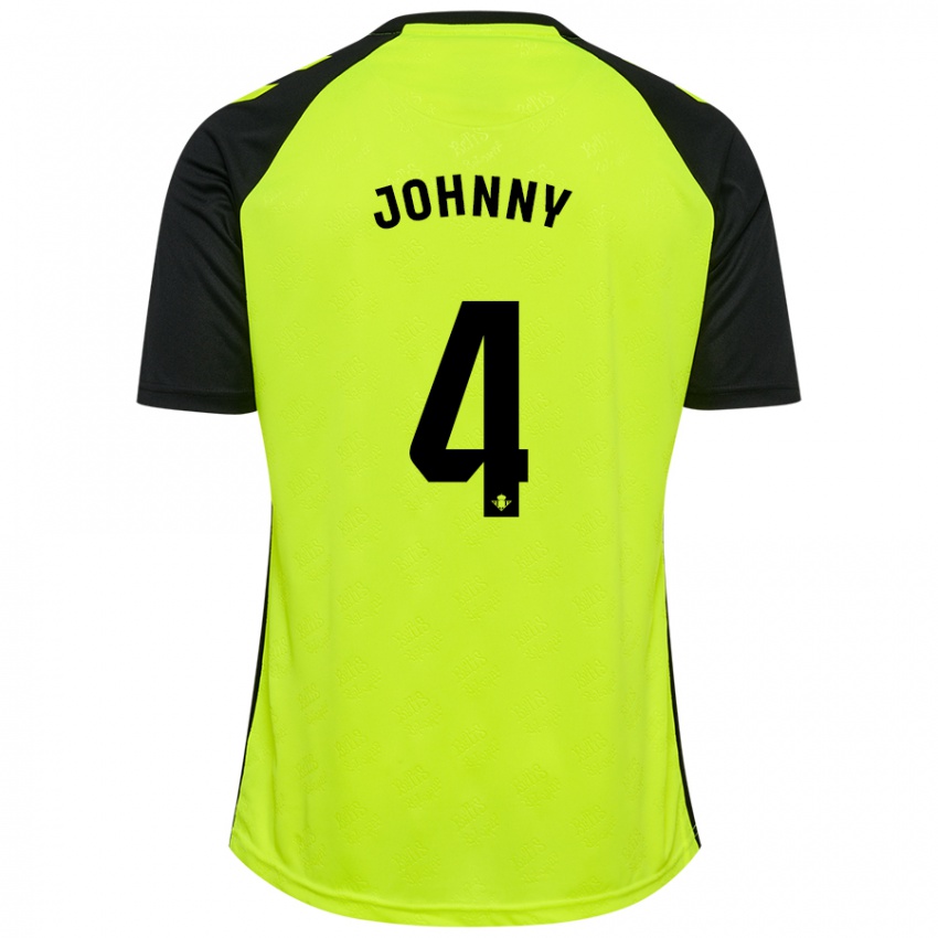 Kinder Johnny Cardoso #4 Fluoreszierendes Gelb Schwarz Auswärtstrikot Trikot 2024/25 T-Shirt