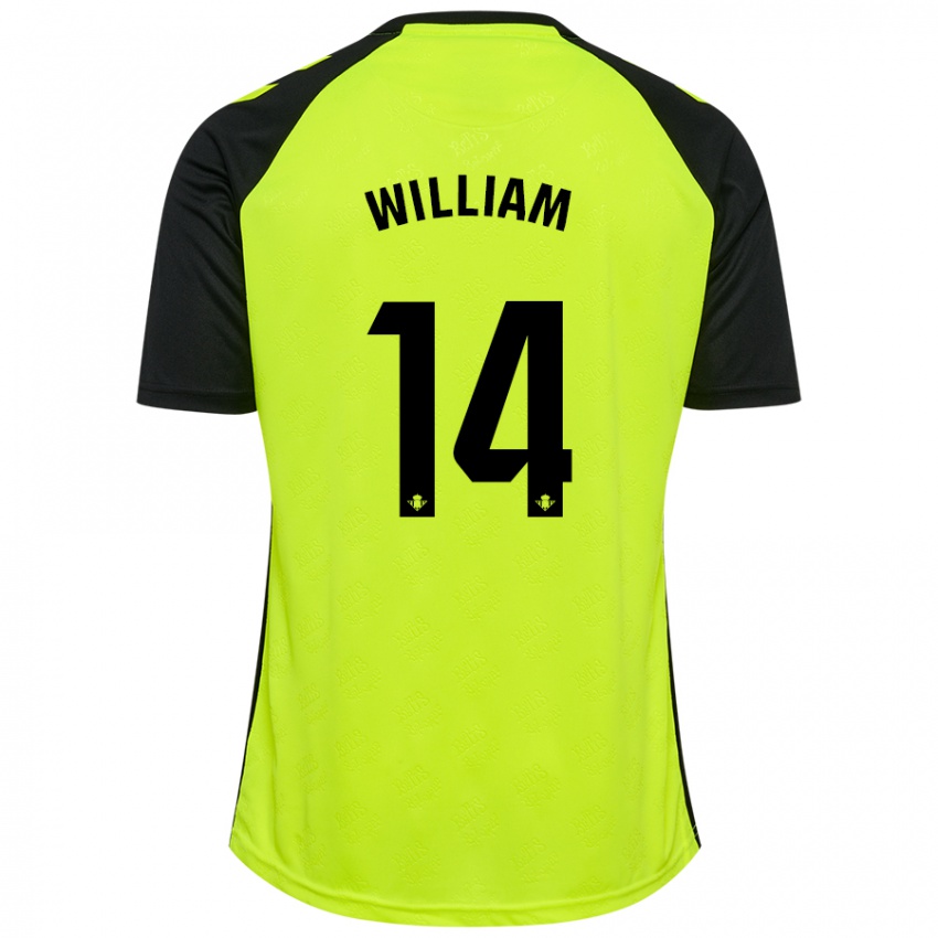 Kinder William Carvalho #14 Fluoreszierendes Gelb Schwarz Auswärtstrikot Trikot 2024/25 T-Shirt