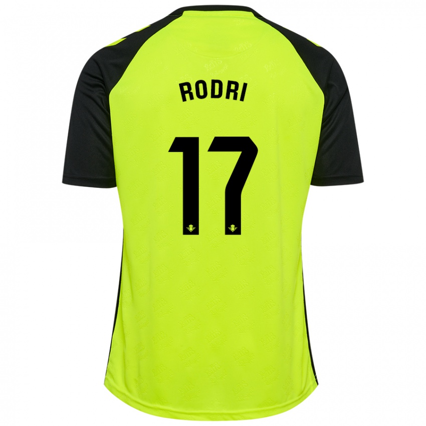 Kinder Rodri Sánchez #17 Fluoreszierendes Gelb Schwarz Auswärtstrikot Trikot 2024/25 T-Shirt