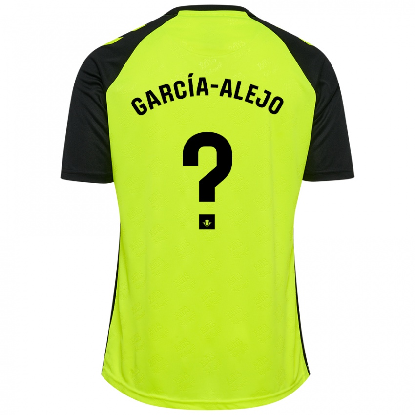 Kinder Raúl García-Alejo #0 Fluoreszierendes Gelb Schwarz Auswärtstrikot Trikot 2024/25 T-Shirt